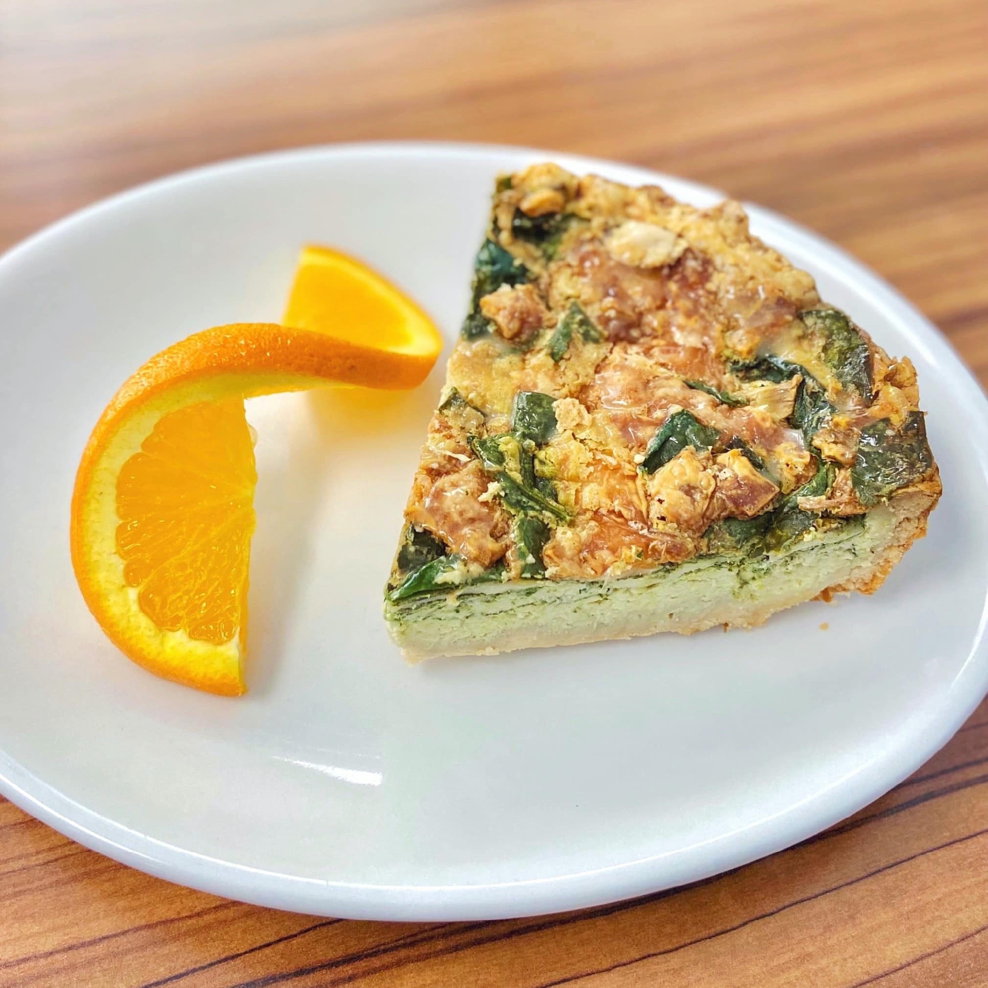 SPINACH & ARTICHOKE QUICHE.